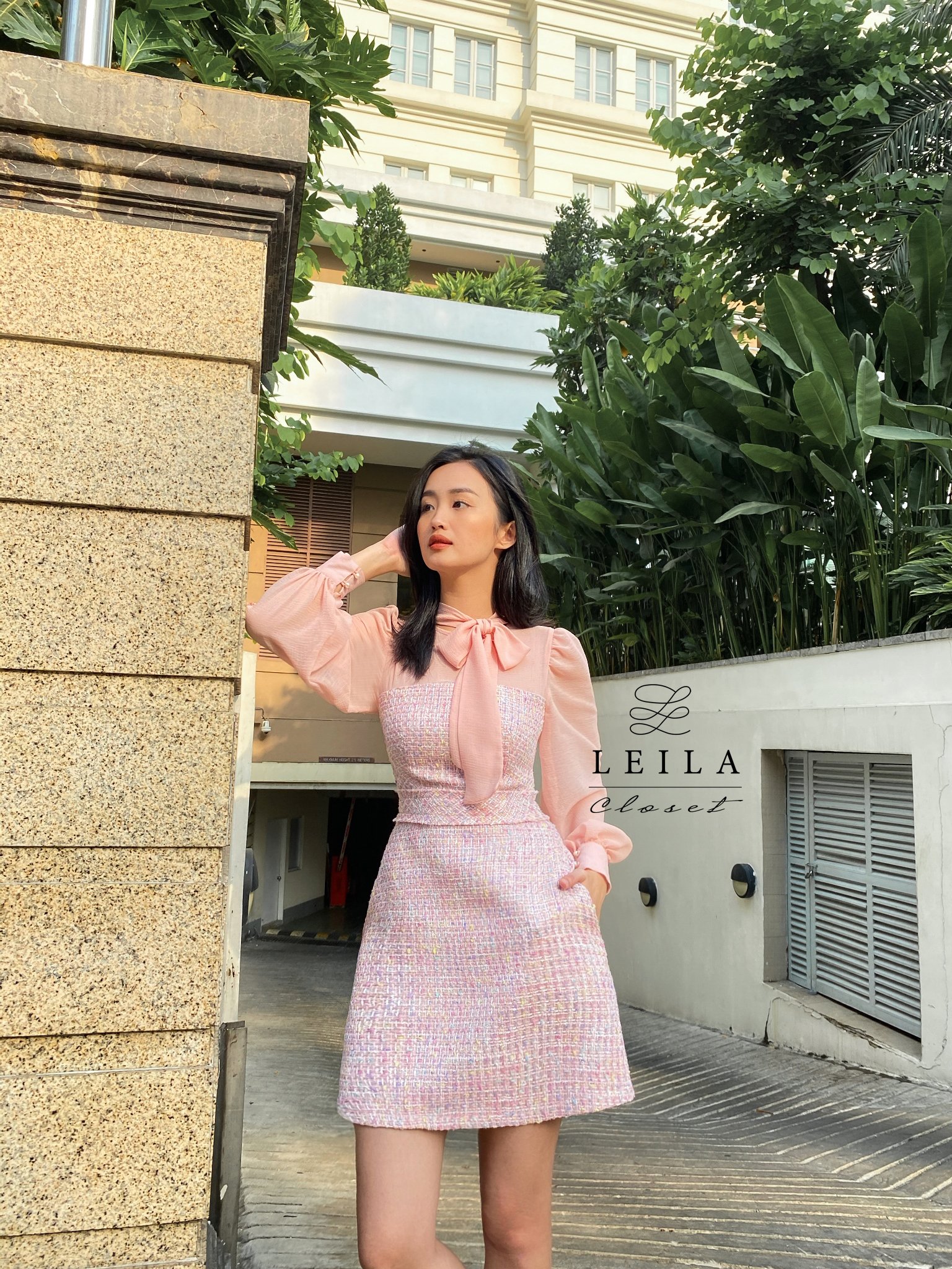 Đầm Celina vải Tweet Leila Closet