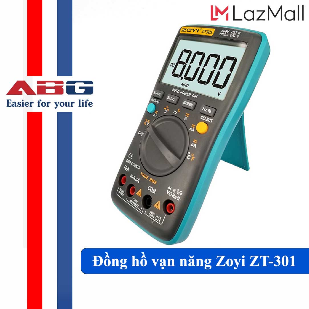 Đồng hồ đo điện vạn năng zt-301 đo điện đa năng hiển thị kỹ thuật số 8000 số đếm đo tụ, tần số- hàng chính hãng