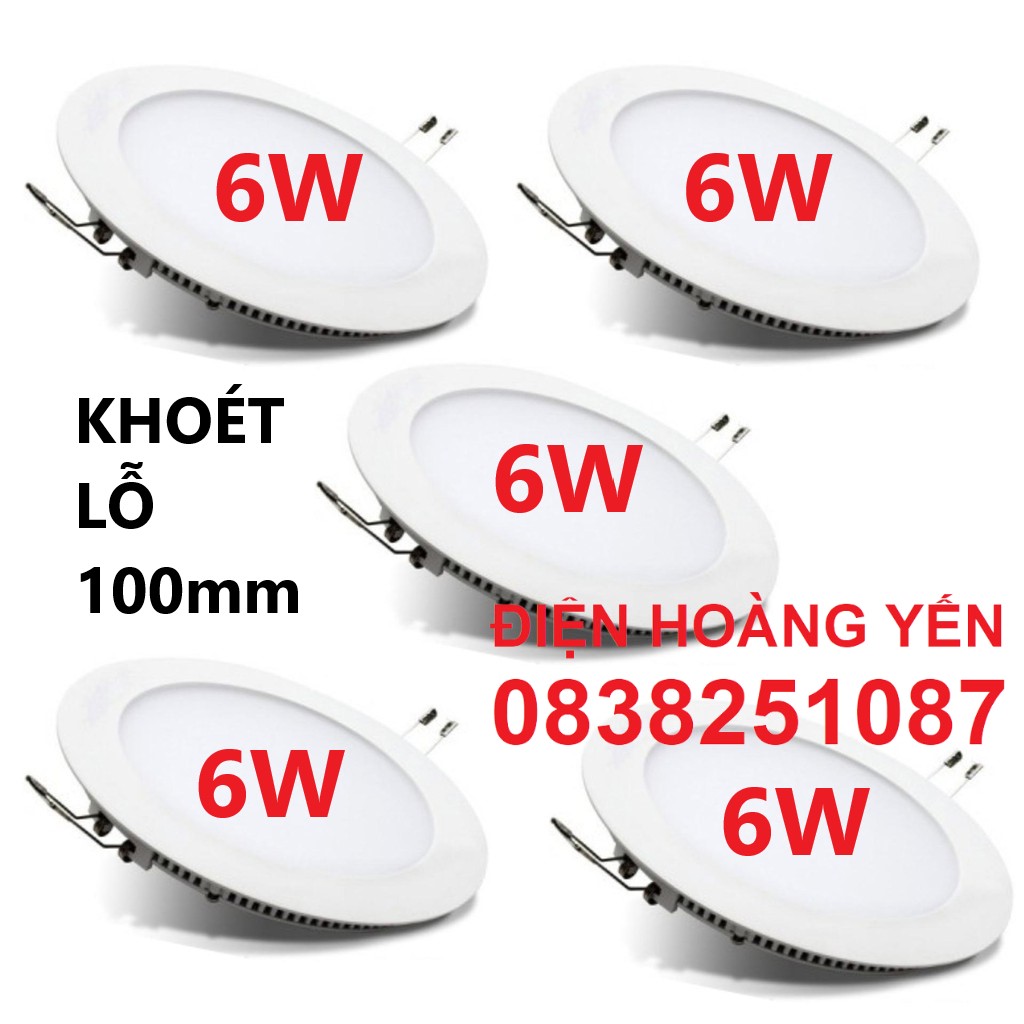 Bộ 5 đèn Led âm trần siêu mỏng 6w (Ánh sáng trắng)