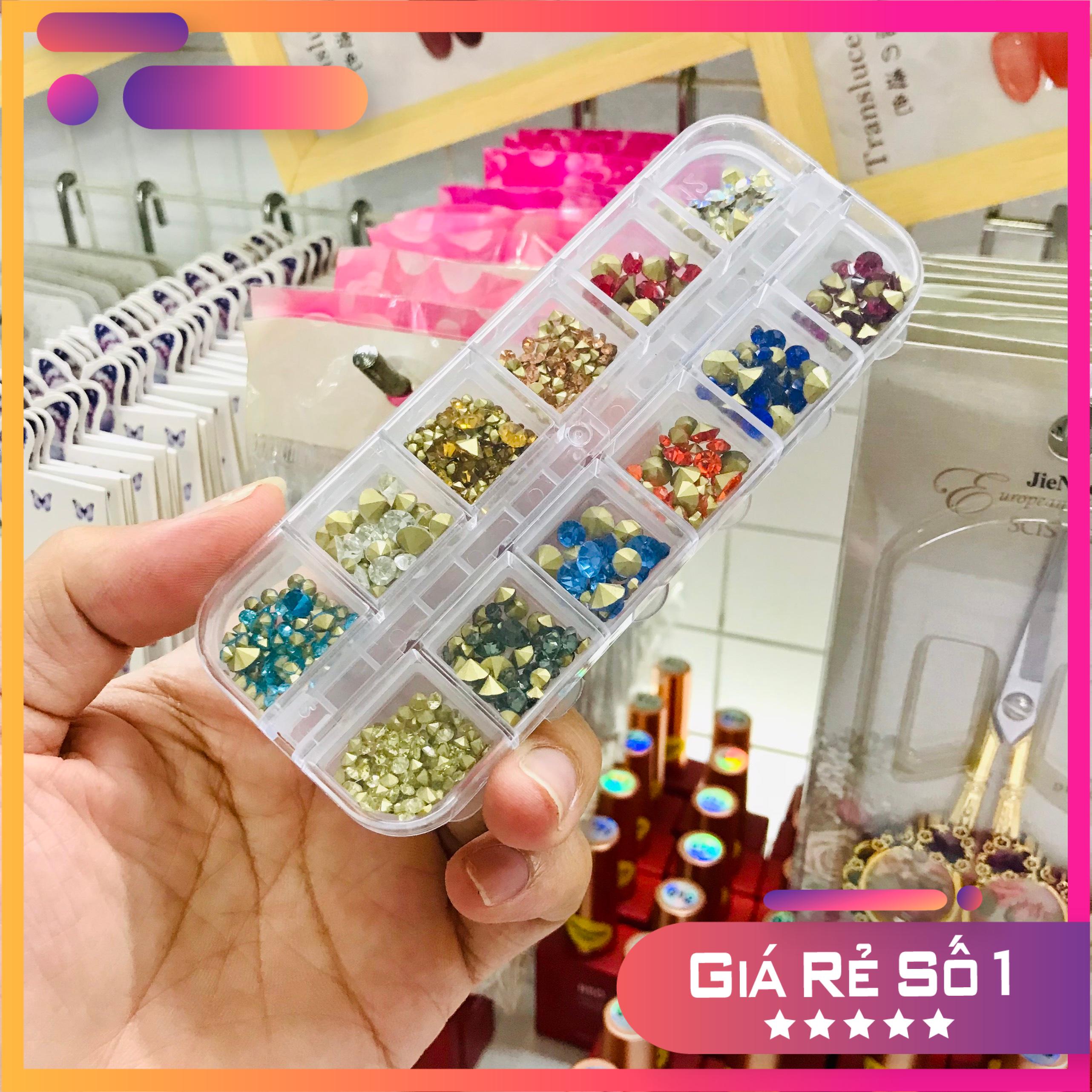 Set đá khối chân nhọn 12 màu siêu sáng