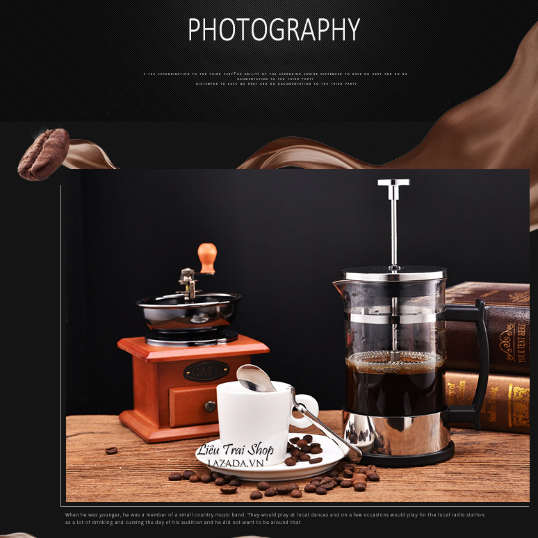 Bình pha cà phê cafe pha trà  French Press 600ml