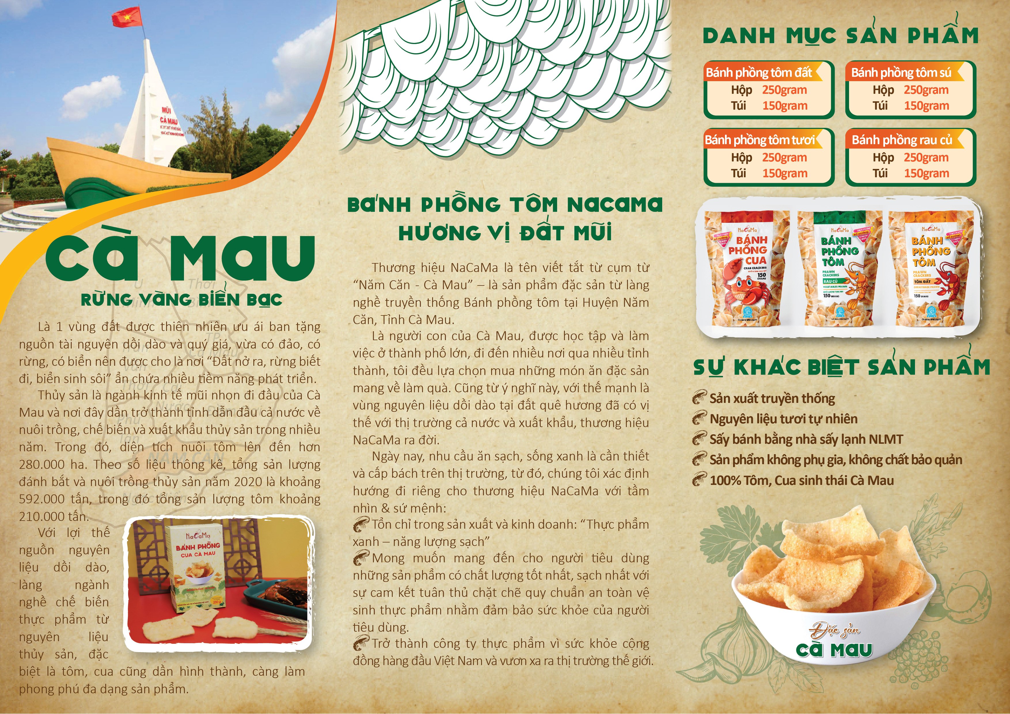 Bánh phồng tôm Cà Mau - NACAMA Tôm Đất túi 150g
