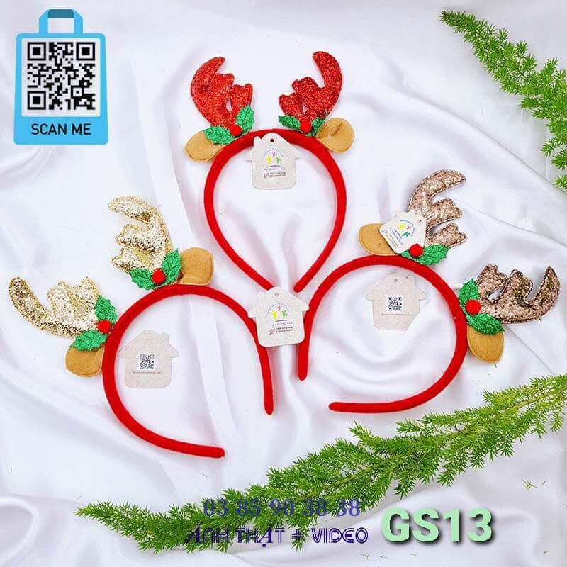 Cài tóc Noel nam nữ, băng đô Giáng Sinh trẻ em, phụ kiện tóc Merry Christmas tai sừng hươu tuần lộc siêu đẹp - thương hiệu Vợ Chồng Tôi