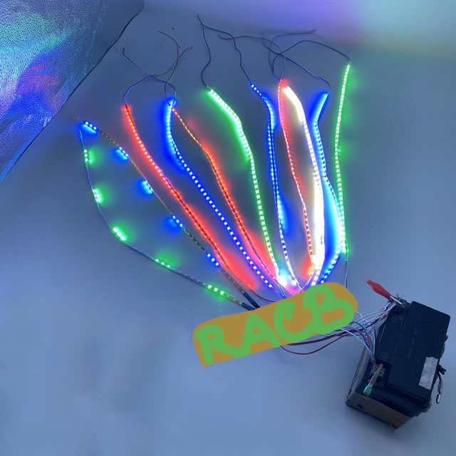 Dây đèn led 7 MÀU  chống nước trang trí ô tô, xe máy 12V DC