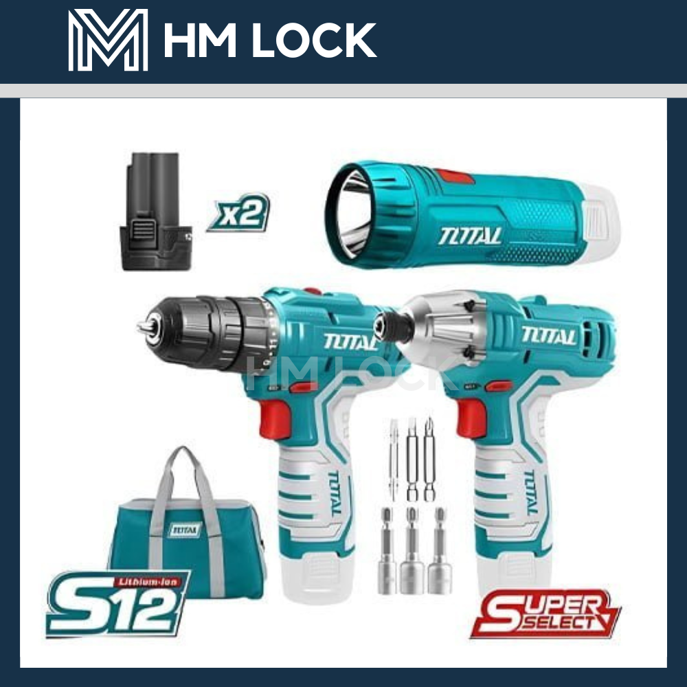 Máy siết vít dùng pin 12v total - hàng chính hãng - tirli12015