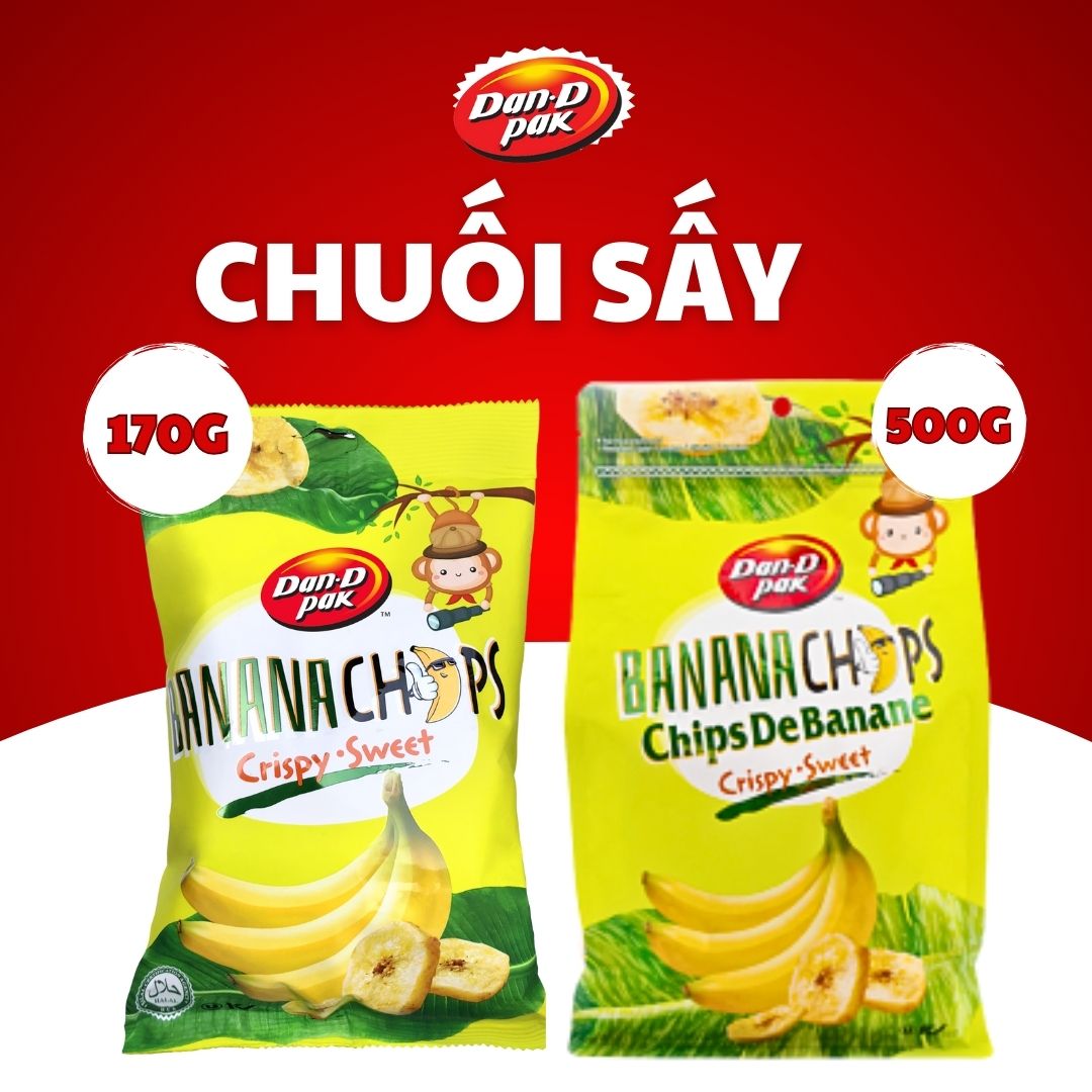 [Chính hãng] Chuối sấy giòn 170g, 500g Dan D Pak