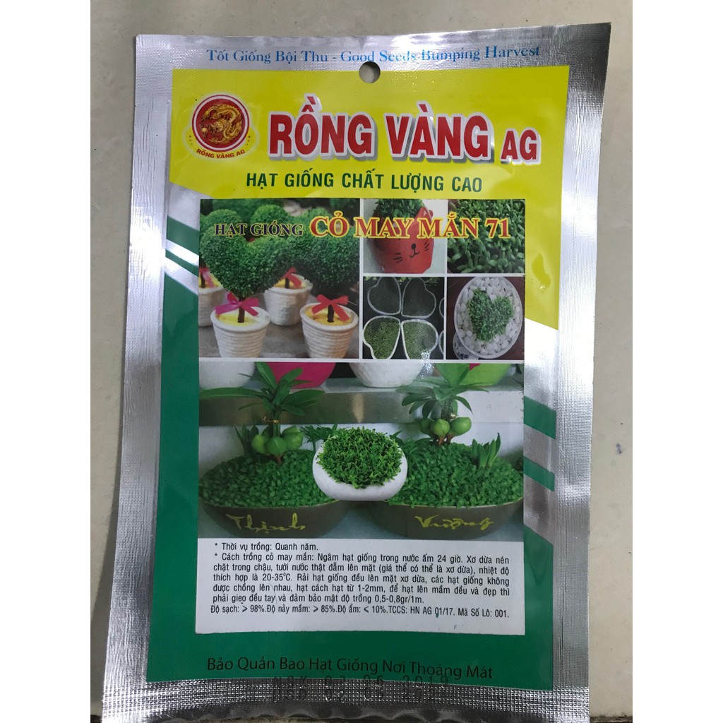 [HCM]Hạt Giống Cỏ May Mắn 01G