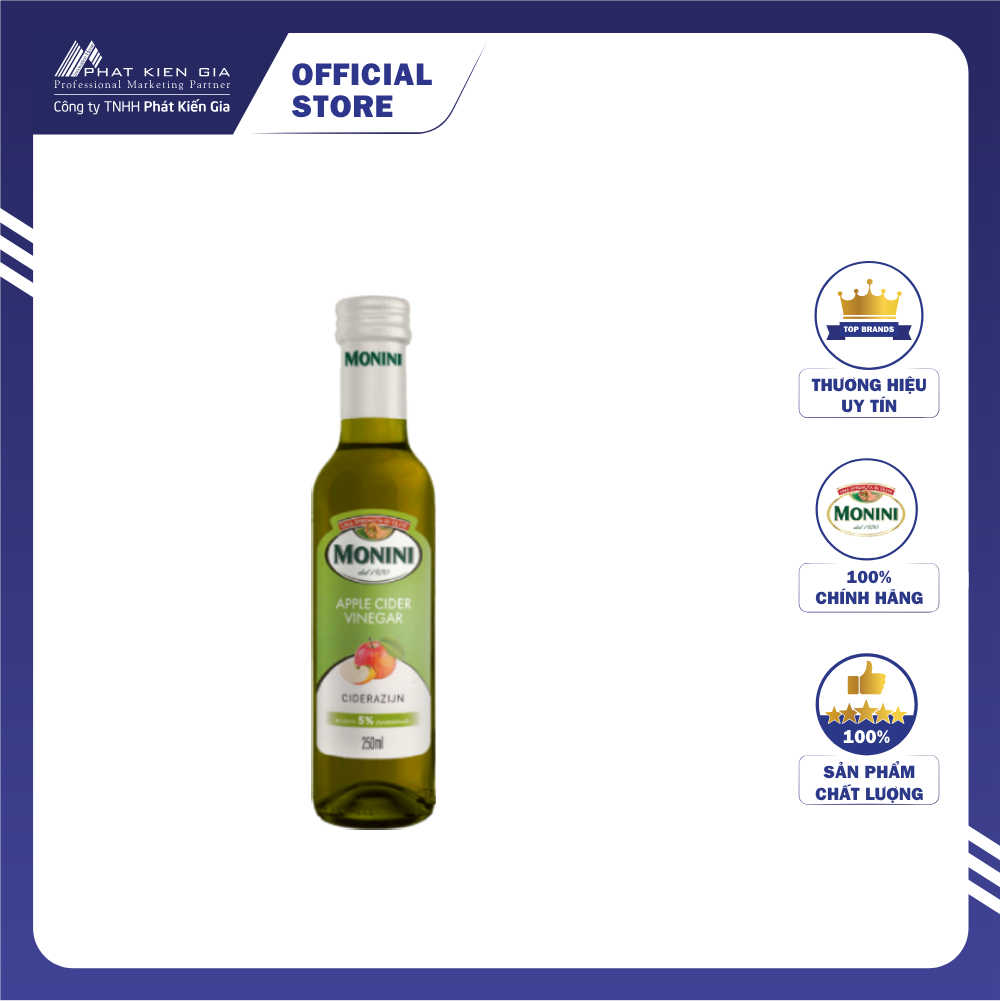 Giấm Táo Monini 250ml - Nhập Khẩu Ý | Monini Apple Cider Vinegar 250ml