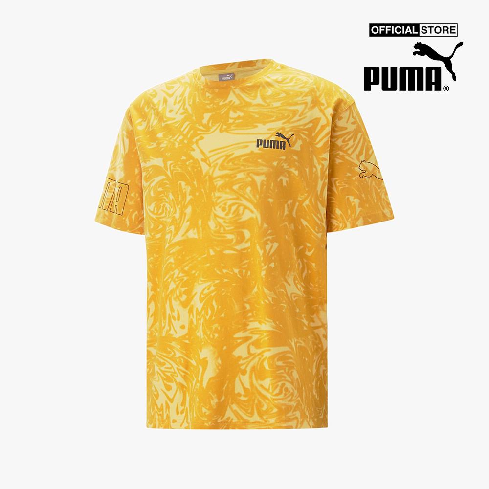Puma - áo thun nam cổ tròn tay ngắn power printed673397-40