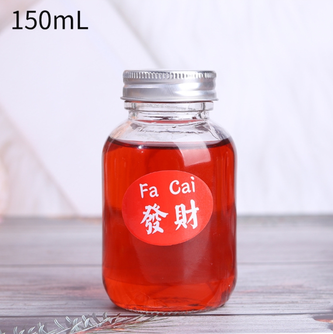 chai thủy tinh 150ml thân tròn lùn nắp vặn