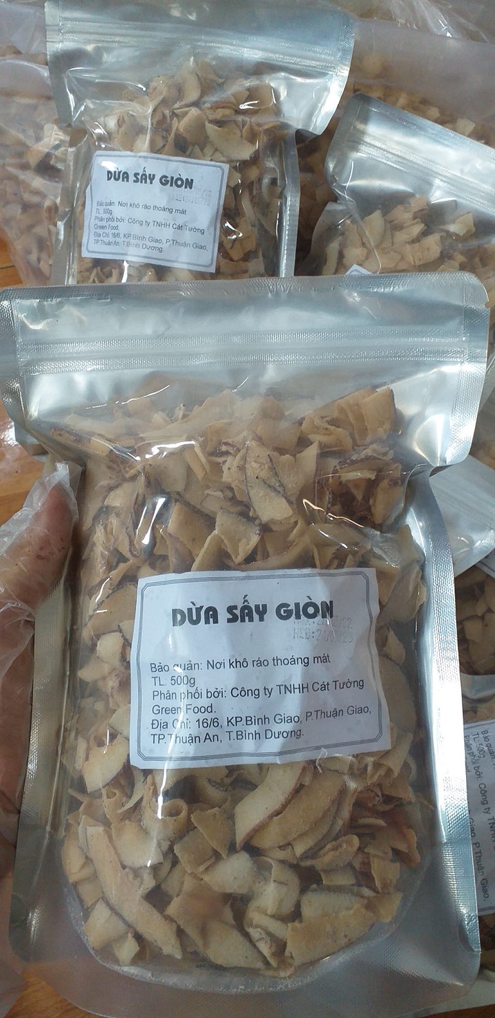 DỪA KHÔ GIÒN ĐÓNG TÚI ZÍP 500-1KG