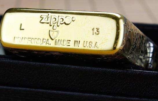 Bật lửa zippo đồng thau vỏ dày dập nổi hoa mẫu đơn