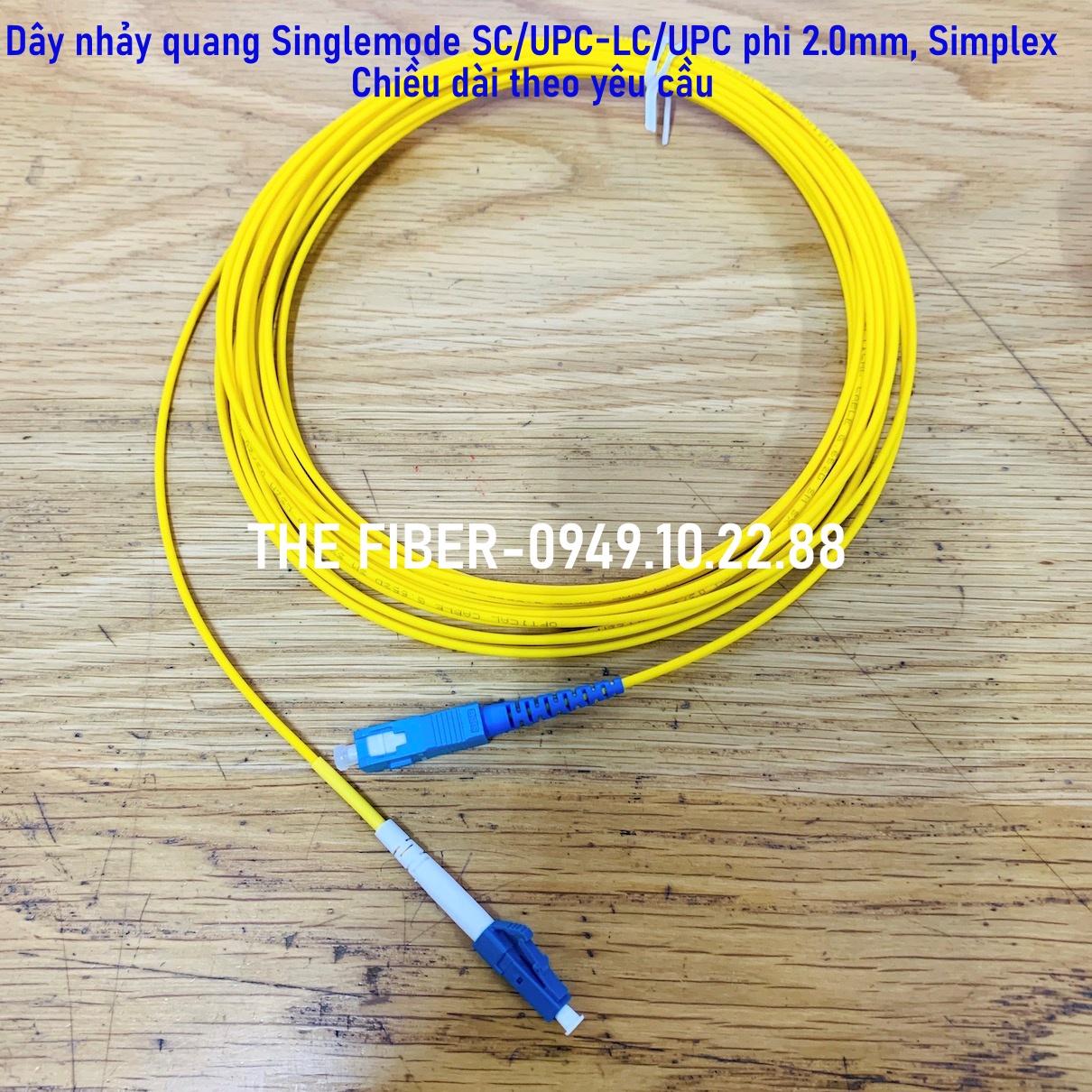 Dây nhảy quang singlemode sc/upc-lc/upc phi 2.0mm hoặc 3.0mm simplex - chiều dài theo yêu cầu
