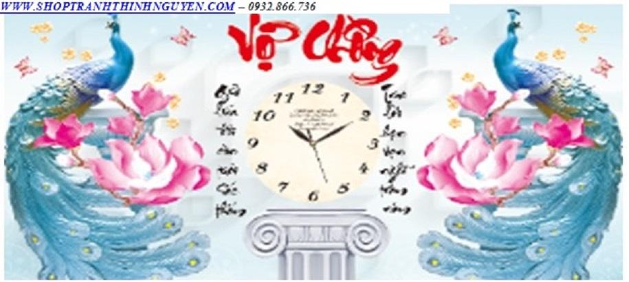 Tranh đính đá đồng hồ vợ chồng -YN5338