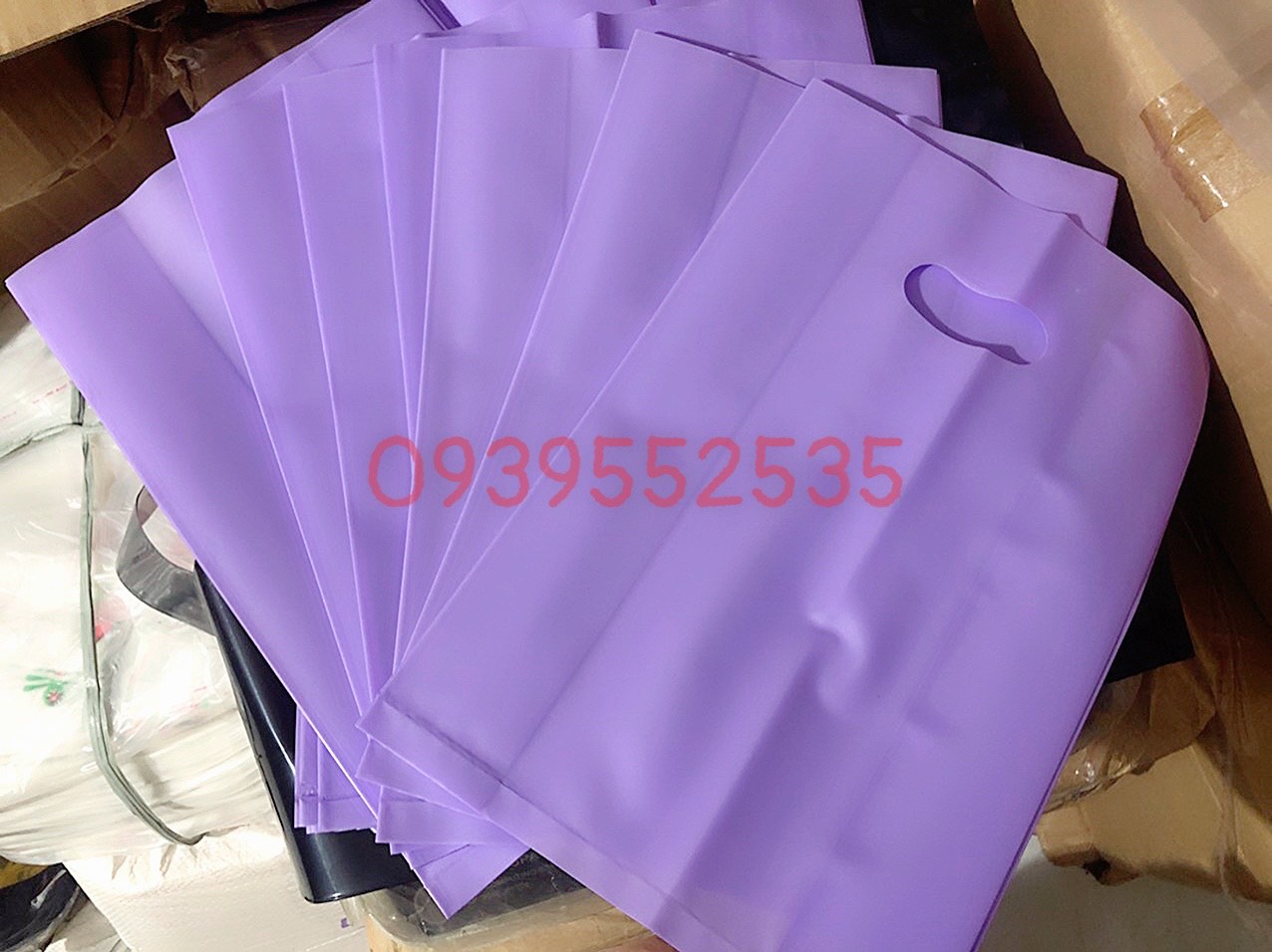 {1kg/size}- túi nilon bóng dẽo dai MÀU TÍM PASTE (TÍM NHẠT)