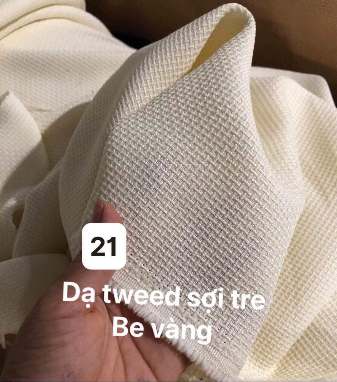 1m Vải Dạ Tweed Màu Be Vàng
