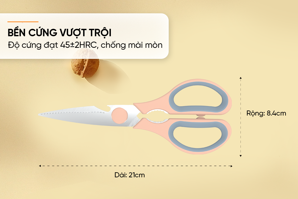 Kéo Làm Bếp Cắt Gà Thép Không Gỉ Đa Năng SK5 Siêu Bén