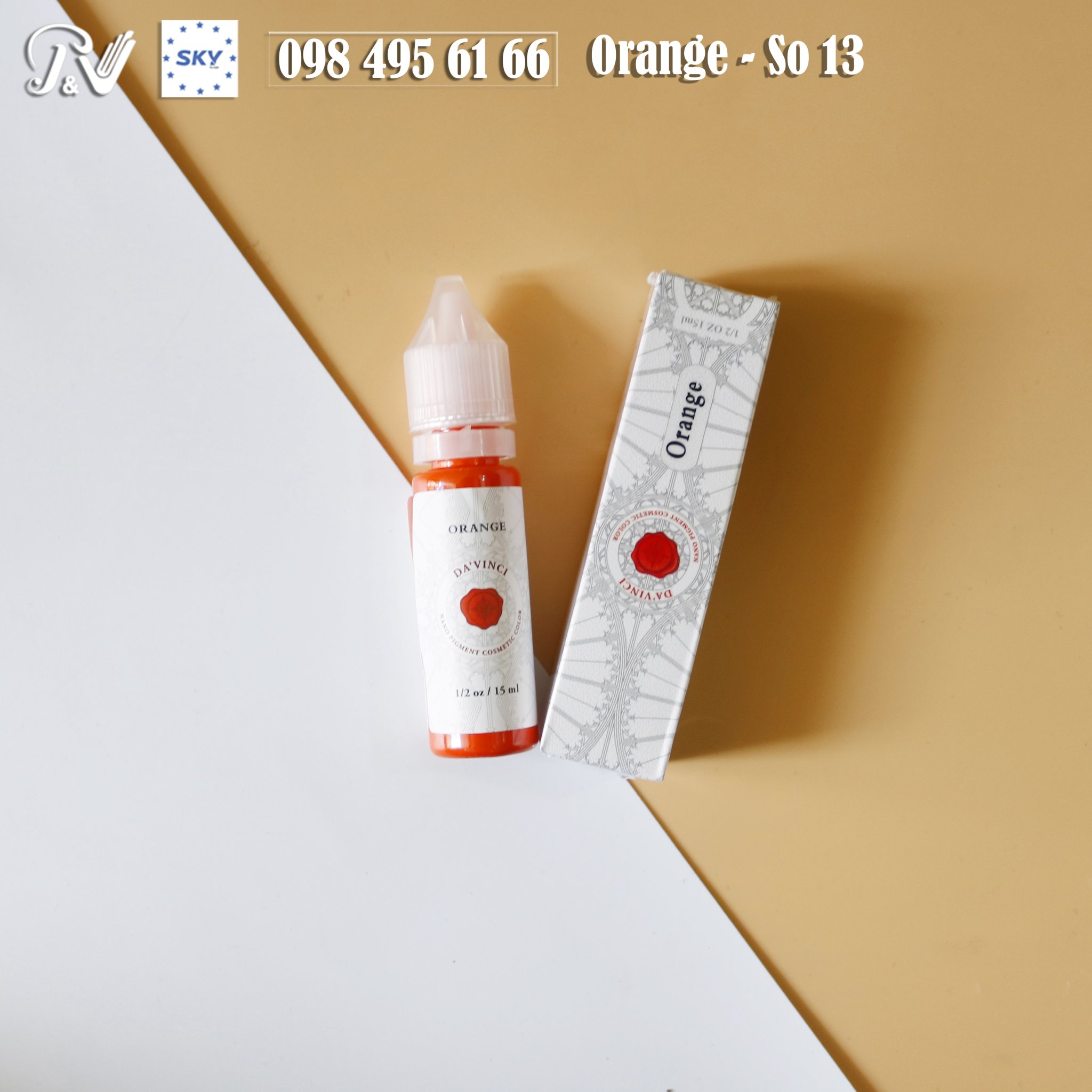 Set 3 Mưc Xăm Màu Hồng + Vàng + Cam Davinci