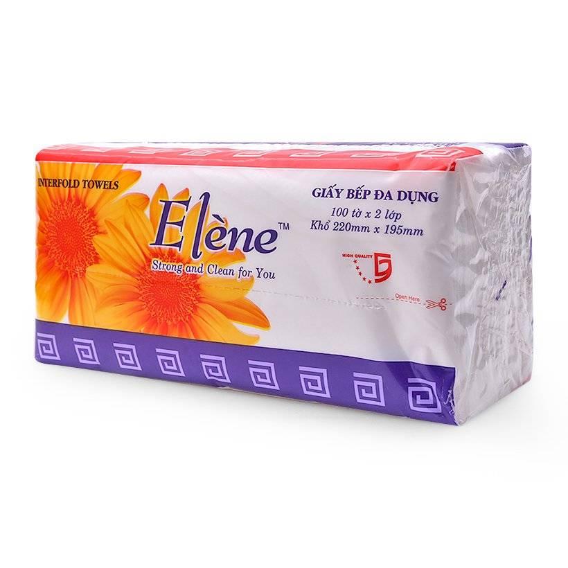 Combo 6 gói Khăn giấy bếp đa dụng Elene gói 100 tờ (2 lớp )