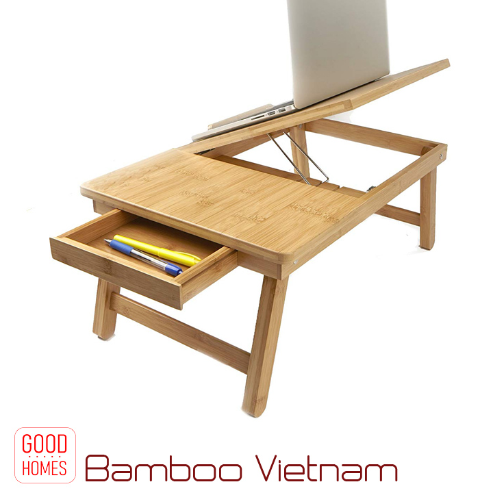 Bàn kê laptop gấp gọn gỗ tre cao cấp