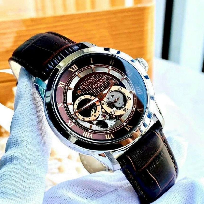 [HCM] watches men leather strap BUL0VA 96a119 automatic size 40mm fullbox, stainless steel shell, waterproof watches, men luxury