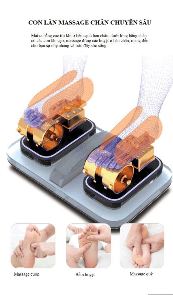 Máy massage chân cao 5D AYOSUN Hàn Quốc (Bảo hành 5 năm chính hãng)