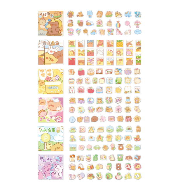 Hộp 50 sticker cute - Hình dán dễ thương