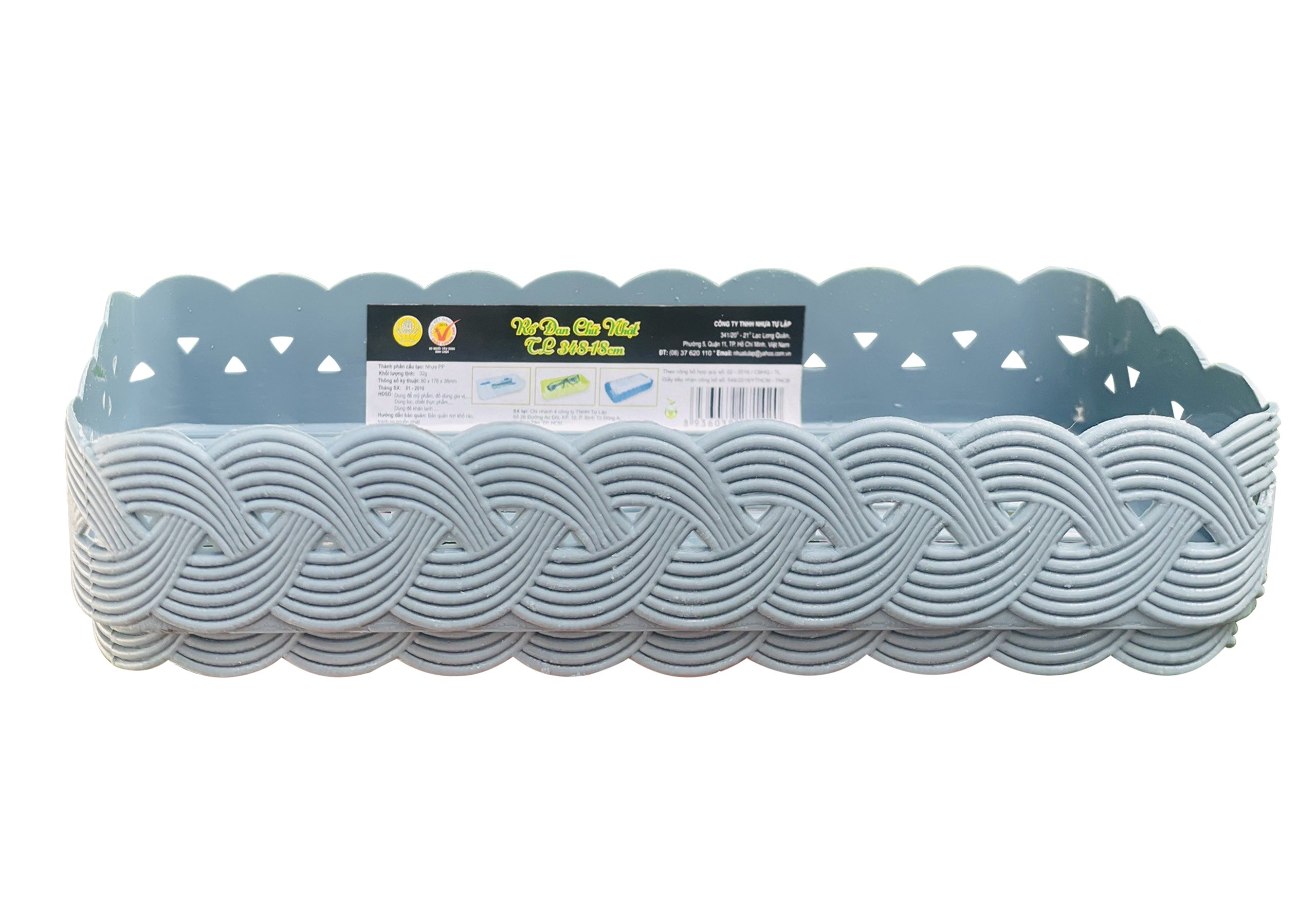 Rổ đựng nhựa đan chữ nhật TỰ LẬP TL348 - 18CM