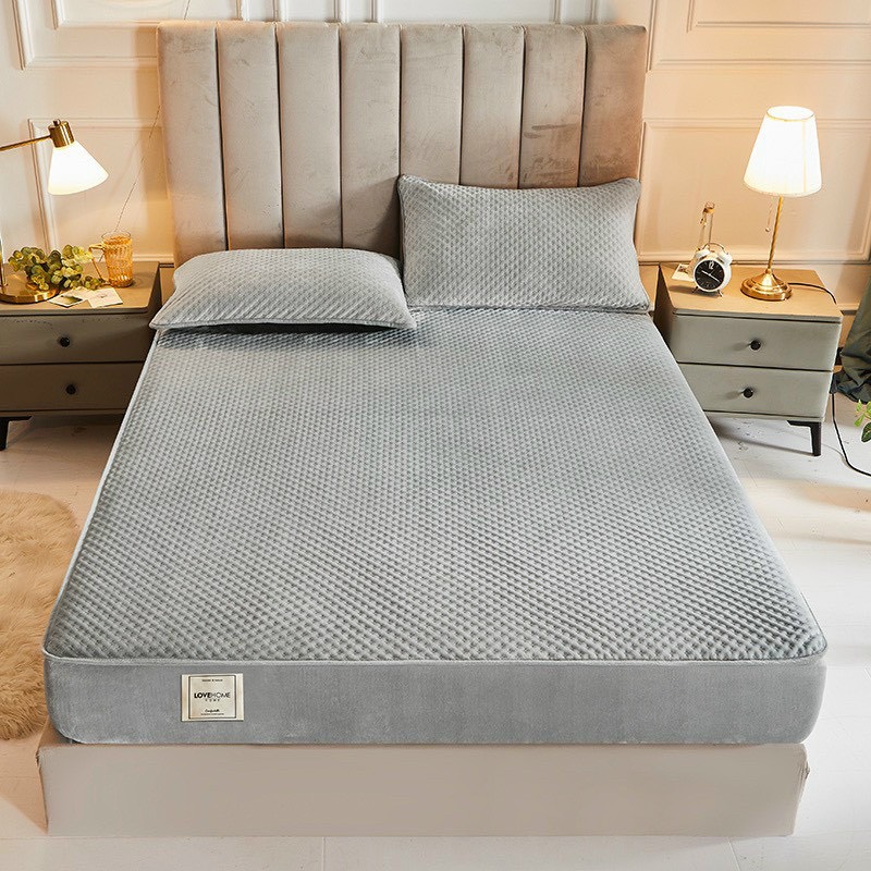 Bộ Ga Gối Thảm Nỉ Nhung Trải Giường Kèm 2 Vỏ Gối Nhiều Màu Lựa Chọn By. C.A Decor Store