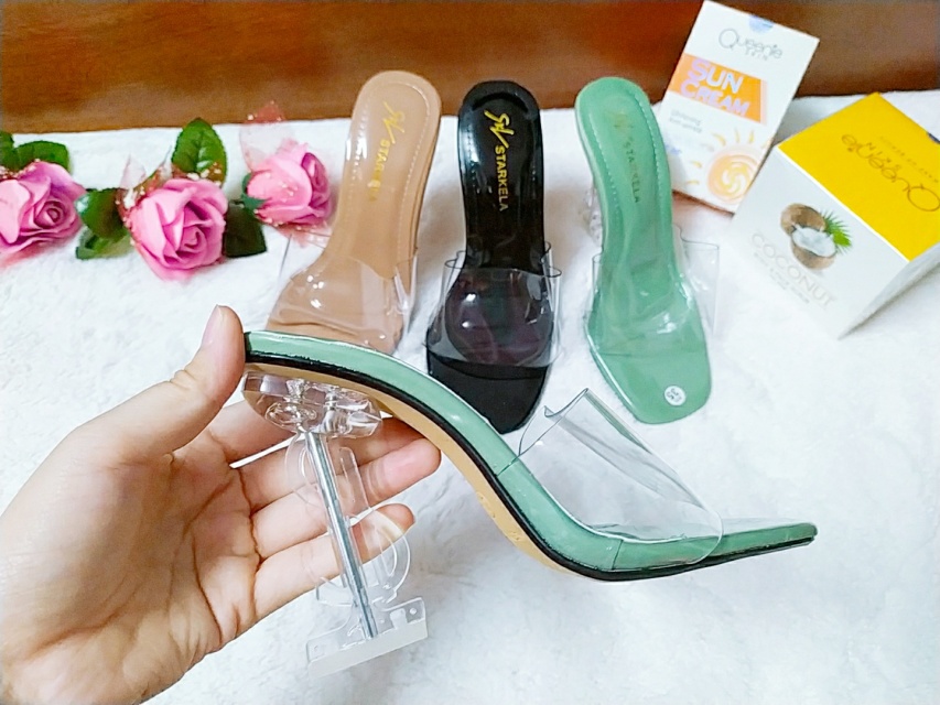 Dép guốc quai trong, đế chữ I trong sang chảnh cao 9 phân, thích hợp đi tiệc, đi chơi, nâng chân, dễ phối đồ giá rẻ