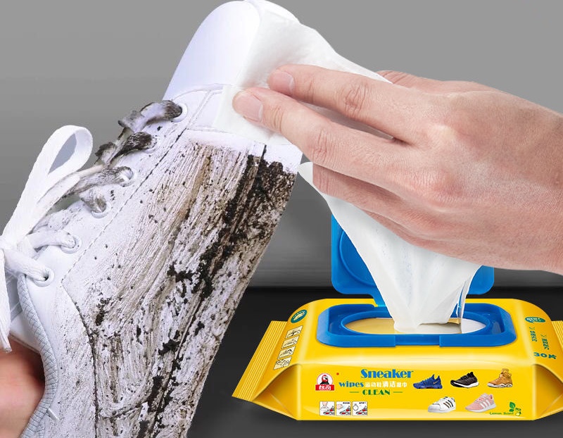 Khăn Giấy Ướt Lau Giày , Dép Siêu Sạch Sneaker ( 30 miếng )