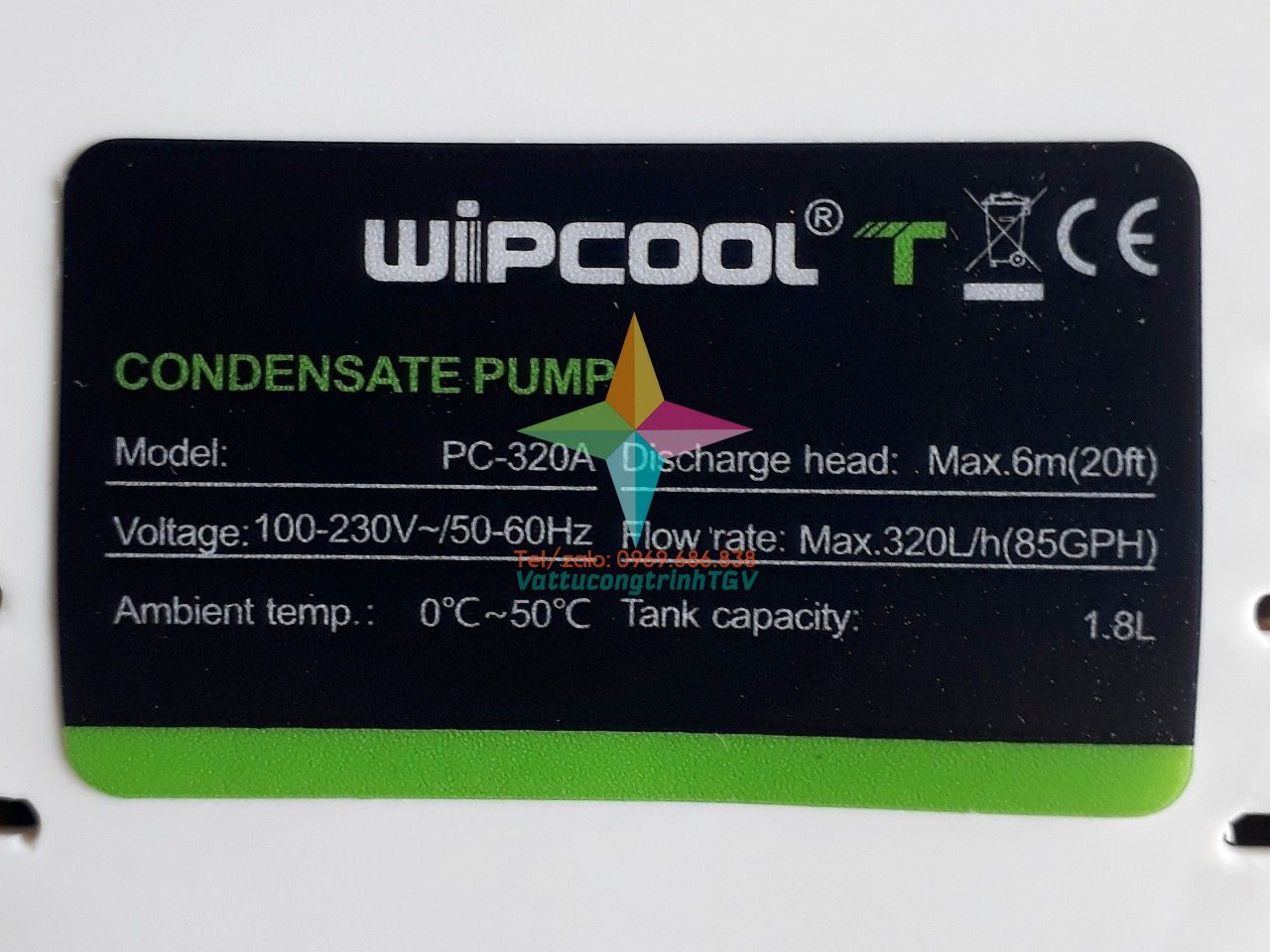 Bơm xử lý nước thải điều hòa WIPCOOL PC-320A (loại 6m)
