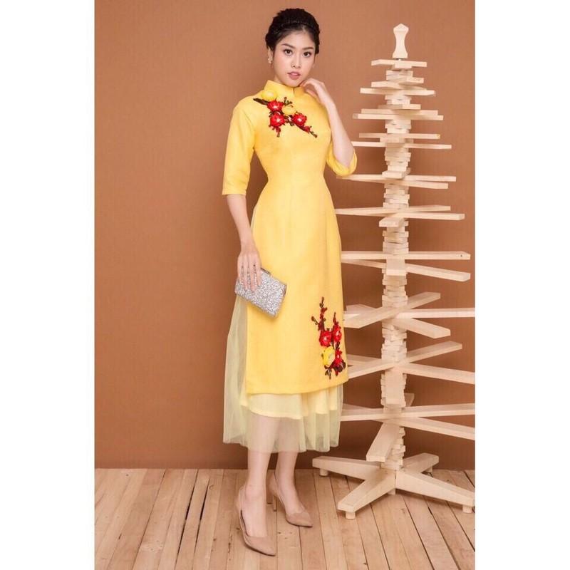 [HCM]ÁO DÀI CÁCH TÂN PHỐI HOA NỔI KÈM CHÂN VÁY CAO CẤP NHÂT - SIÊU XINH DIỆN TẾT