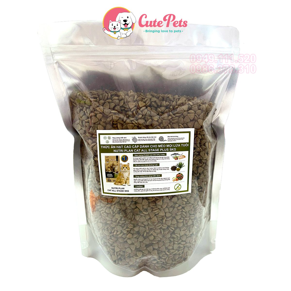 Hạt cho mèo NUTRI PLAN Thức ăn cho mèo Hàn Quốc - Cutepets