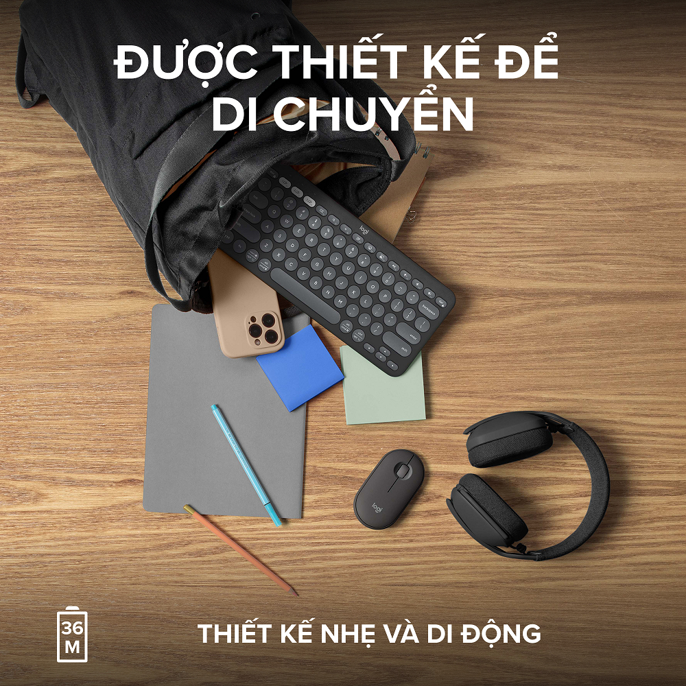 Bàn Phím Bluetooth đa thiết bị Nhỏ Gọn Mỏng & Đẹp Logitech K380 K380S