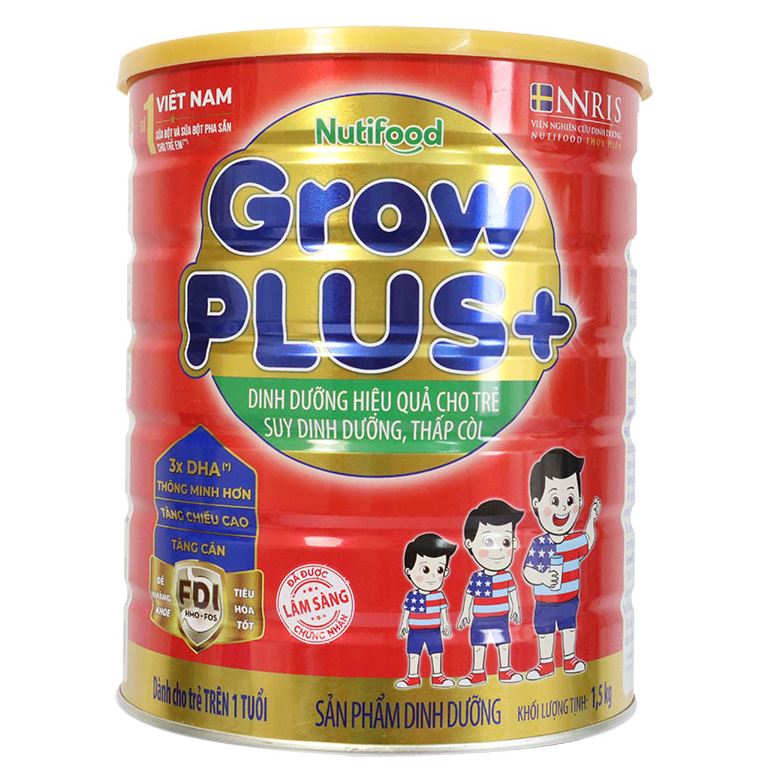 Sữa bột Nuti Grow Plus Đỏ 1,5kg (MẪU MỚI)