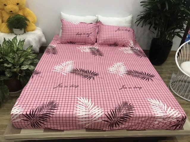 (vỏ chăn mỏng không có ruột) 🏵️ Bộ 5 Món Vỏ Chăn Ga Gối Coton poly cao cấp 🏵️ (mền mỏng có khóa kéo) [Kẻ BBR]