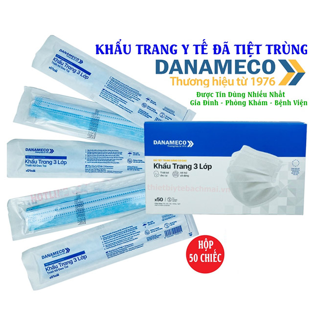 Khẩu Trang y Tế Danameco Tiệt Trùng Cái(1 cái/gói-50 cái/ hộp)