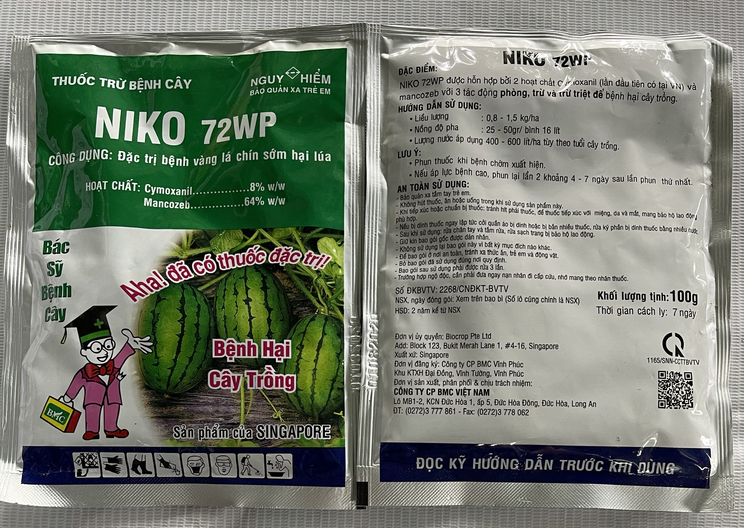 (BỆNH) Thuốc trừ bệnh NIKO 72WP - 100g - BMC BỘT Xanh