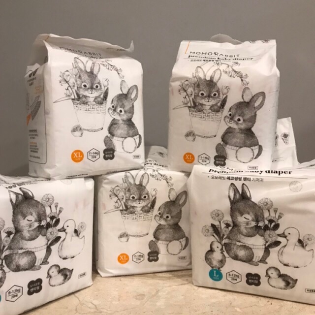 Tã/Bỉm Momo Rabbit Dán  size S50/M44/L40/XL36