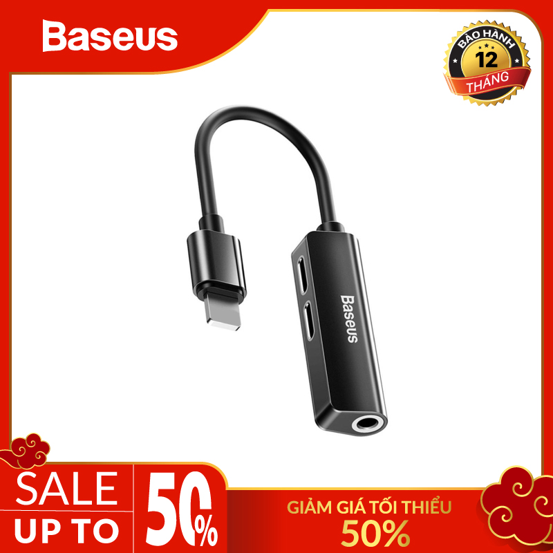 Cáp chuyển đổi Baseus L52 ra 2 đầu lightning + 3.5