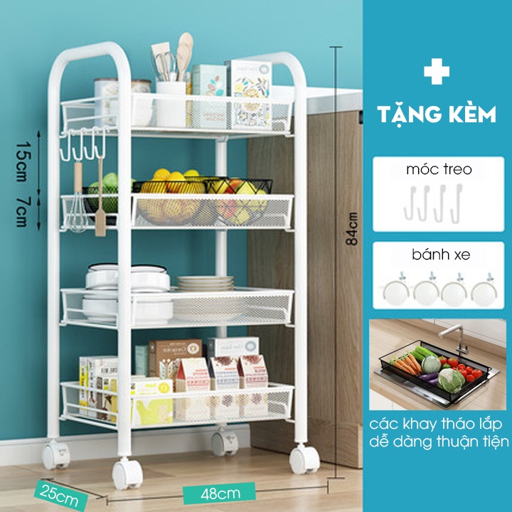 4-Tier Spa Cart with Mesh Tray