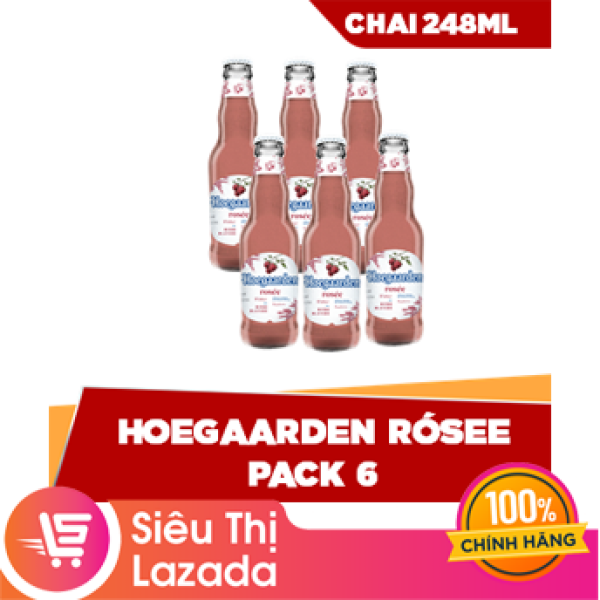 [Siêu thị Lazada] Lốc 6 chai 248ml Hoegaarden Rosée - thành phần tự nhiên hương vị trái cây tươi mát ngọt ngào hoàn hảo