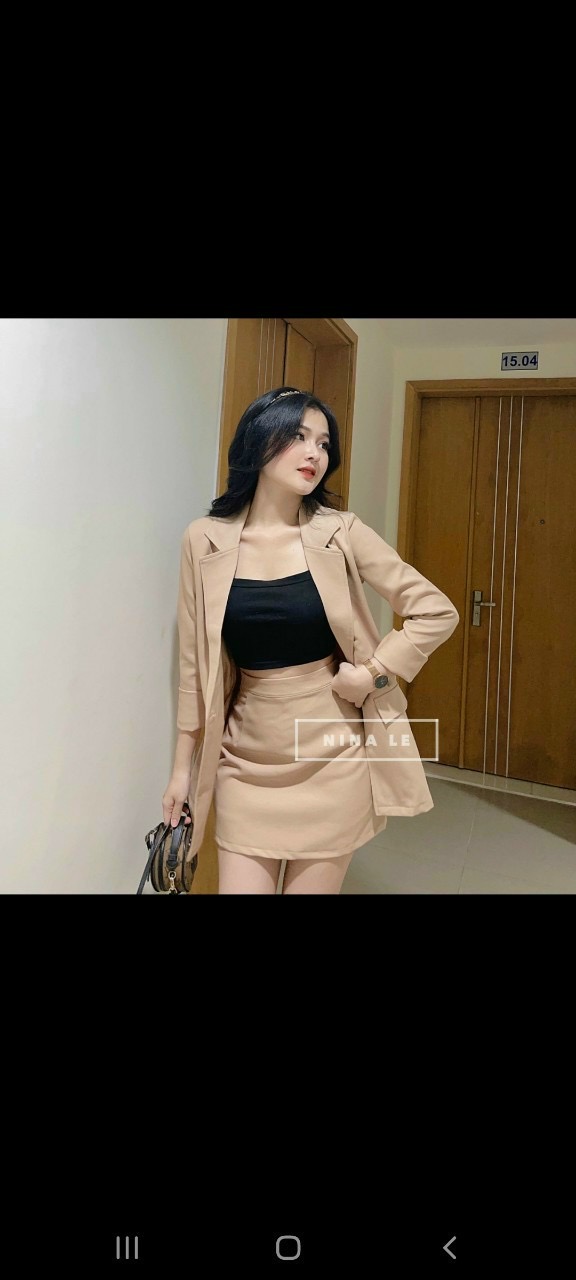 Sét chân váy kèm áo vest nữ-QH #setvest