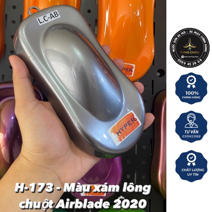 Nước sơn xe máy pha sẵn – h - 173 - màu xám lông chuột honda airblade -