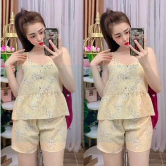 Bộ đùi nữ vải kate lụa họa tiết xinh xắn,mềm mịn freesize dưới 58kg
