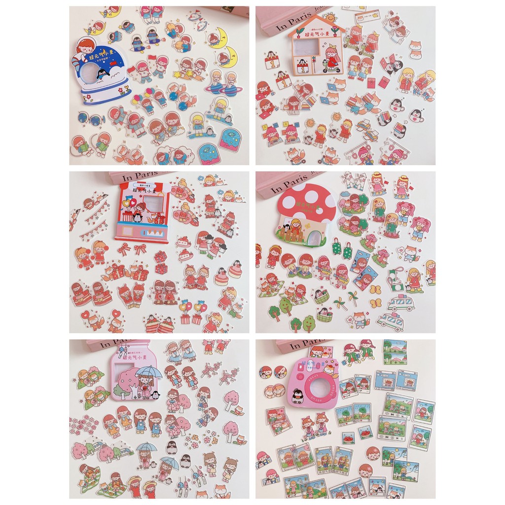 [HCM]Bộ 40 Sticker Cô Gái Nhỏ