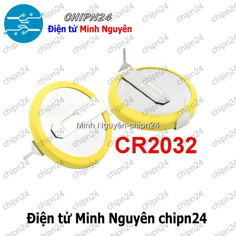 [1 viên] Pin vàng CR2032 Hàn chân Cắm - HH002327