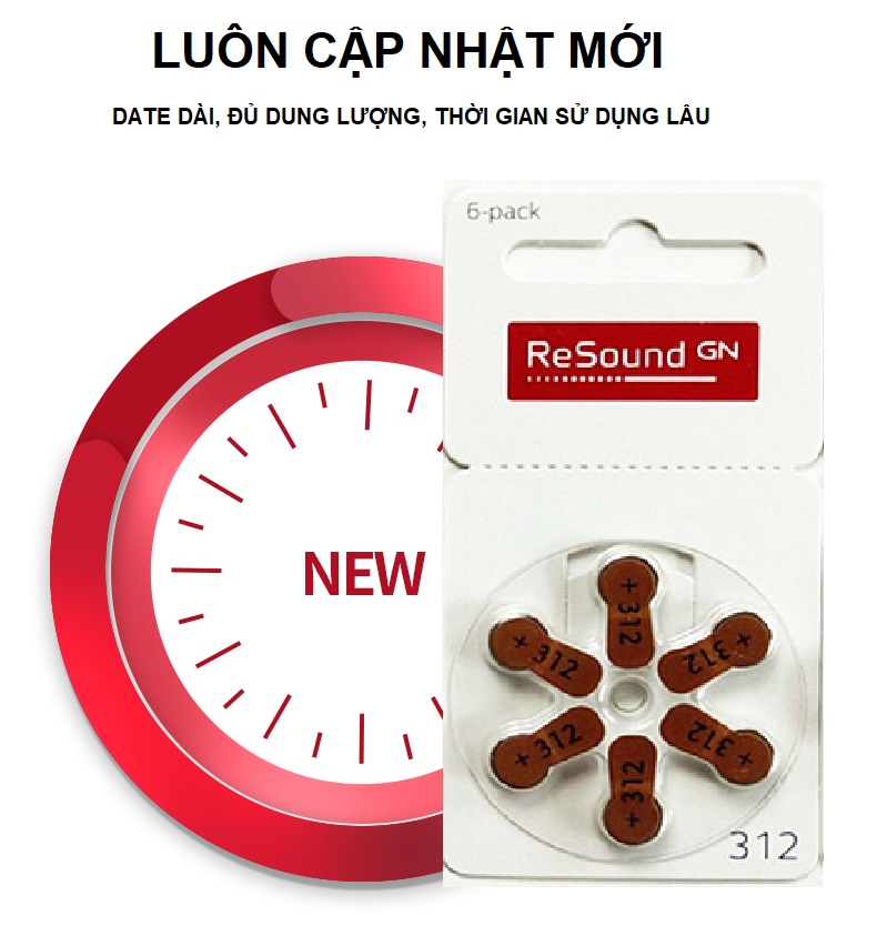 Pin máy trợ thính ReSound A312 PR41