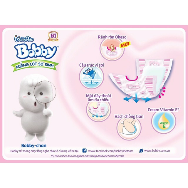 Miếng Lót Sơ Sinh Bobby NB2 60 miếng (4-8kg)